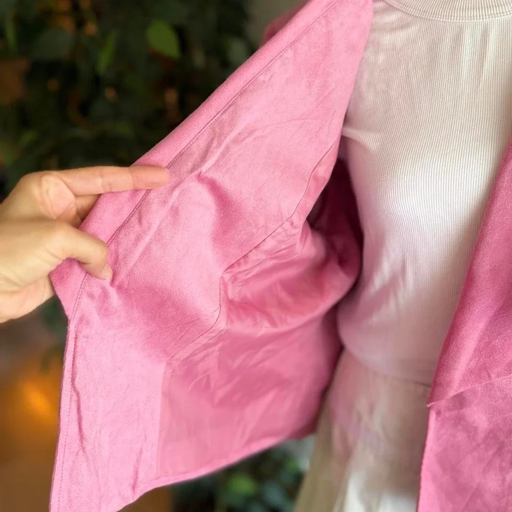 Dressbarn Light Pink 3/4 Sleeve Fully Lined Blazer Women's Size XL Fairycore